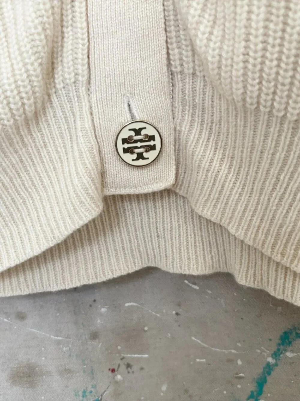 Tory Burch Cashmere Ribbed Cardigan